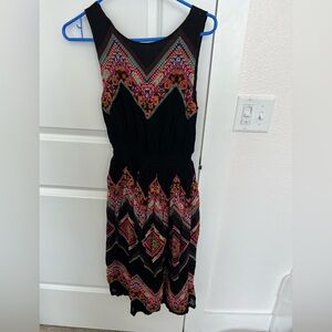 Anthropologie Tanvi Kedia Black Dress with Vibrant Patterns